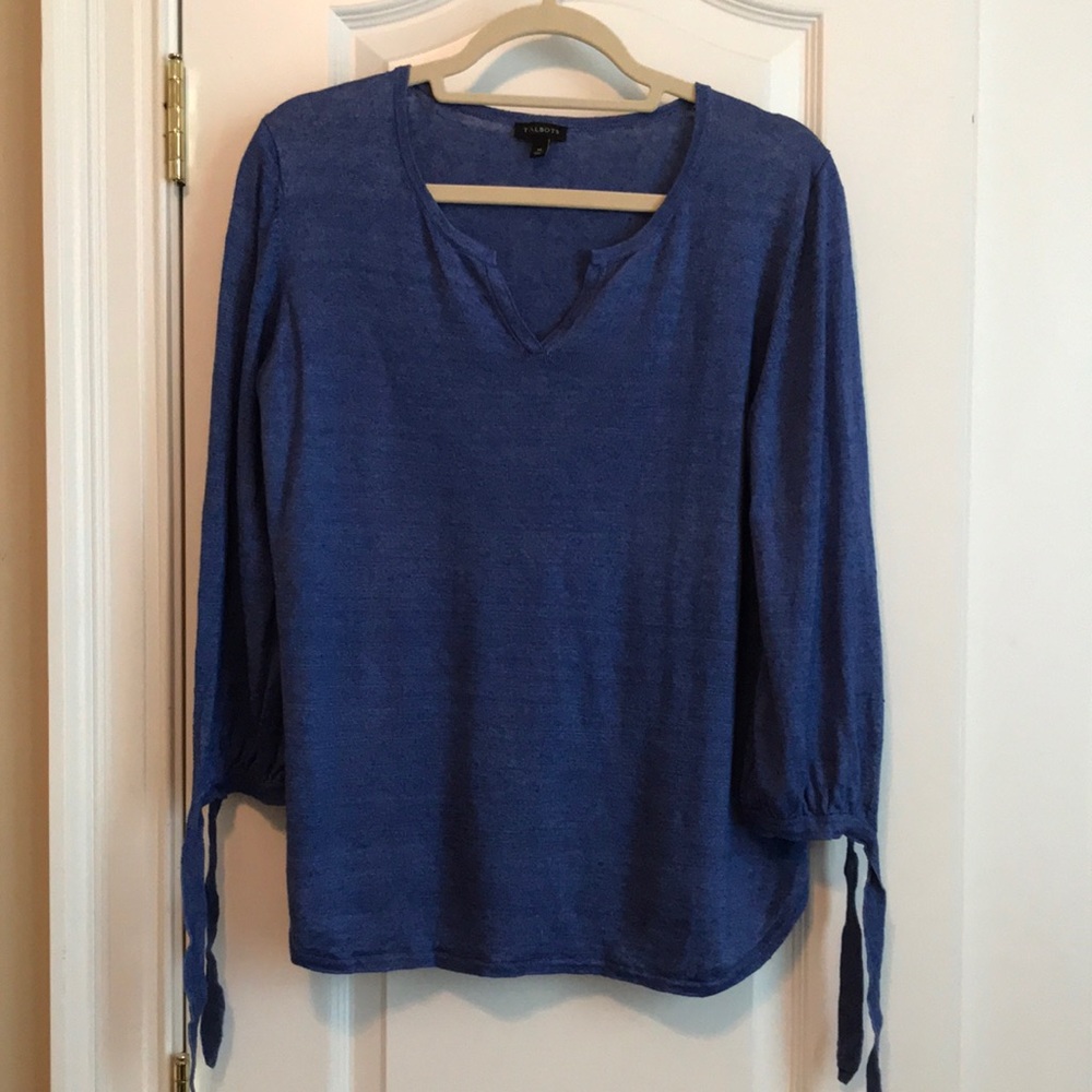 Talbots 3/4 Tie-Sleeve Top